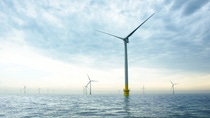 Wind turbines in the sea. Wind turbines in the sea.