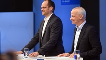 Annual Press Conference for the full year 2024, Dr. Dirk Elvermann, Chief Financial Officer (left), Dr. Markus Kamieth, Chairman of the Board of Executive Directors (right). 
Photo: BASF SE Annual Press Conference for the full year 2024, Dr. Dirk Elvermann, Chief Financial Officer (left), Dr. Markus Kamieth, Chairman of the Board of Executive Directors (right). 
Photo: BASF SE
