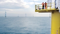Two workers at an offshore wind farm in the North Sea. Photo: Vattenfall Two workers at an offshore wind farm in the North Sea. Photo: Vattenfall