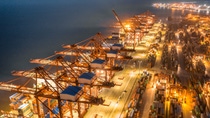 port of shanghai yangshan at dusk port of shanghai yangshan at dusk
