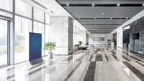 interior of modern entrance hall in modern office building interior of modern entrance hall in modern office building