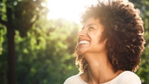 Beautiful woman laughing in nature Beautiful woman laughing in nature