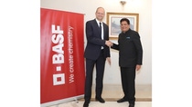 Dr. Dirk Elvermann, Member of the Board of Executive Directors, Chief Financial Officer and Chief Digital Officer of BASF SE (left), with the Commerce and Industry Minister of India, Piyush Goyal, at a meeting in New Delhi yesterday (January 27, 2026).
Photo: BASF Dr. Dirk Elvermann, Member of the Board of Executive Directors, Chief Financial Officer and Chief Digital Officer of BASF SE (left), with the Commerce and Industry Minister of India, Piyush Goyal, at a meeting in New Delhi yesterday (January 27, 2026).
Photo: BASF