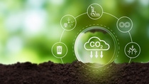 Illustrated diagram on image with elements that contribute to carbon emissions reduction Illustrated diagram on image with elements that contribute to carbon emissions reduction