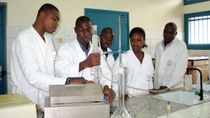 Laboratory staff on measuring instruments Laboratory staff on measuring instruments