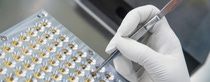 BASF’s start-up, trinamiX, develops and produces miniaturized infrared sensors named Hertzstück™. The sensors can be used for various applications such as gas sensing, flame control or near-infrared-spectroscopy. Thanks to their small footprint and high availability, they are also applicable to consumer applications. The sensors are offered in various pack-agings. The photo shows how the sensors are prepared for further processing. As the sensors are sensitive to dust they are processed in the cleanroom of trinamiX. BASF’s start-up, trinamiX, develops and produces miniaturized infrared sensors named Hertzstück™. The sensors can be used for various applications such as gas sensing, flame control or near-infrared-spectroscopy. Thanks to their small footprint and high availability, they are also applicable to consumer applications. The sensors are offered in various pack-agings. The photo shows how the sensors are prepared for further processing. As the sensors are sensitive to dust they are processed in the cleanroom of trinamiX.