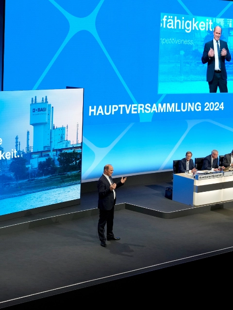 Dr. Martin Brudermüller bei der Rede zur Hauptversammlung 2024