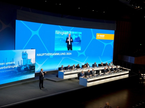 Dr. Martin Brudermüller bei der Rede zur Hauptversammlung 2024 Dr. Martin Brudermüller bei der Rede zur Hauptversammlung 2024