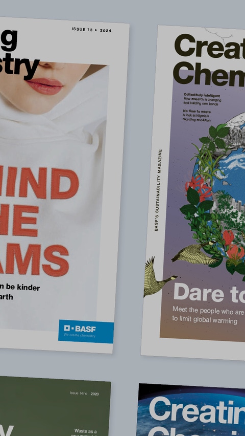 Collage of covers from the Creating Chemistry Magazine. Collage of covers from the Creating Chemistry Magazine.