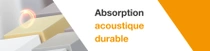 Un ensemble de blocs de mousse dans différentes couleurs pâles destinés à des solutions d’insonorisation durables. Un tourbillon lumineux survole les blocs. Le texte indique : « Absorption acoustique durable. »  Un ensemble de blocs de mousse dans différentes couleurs pâles destinés à des solutions d’insonorisation durables. Un tourbillon lumineux survole les blocs. Le texte indique : « Absorption acoustique durable. »