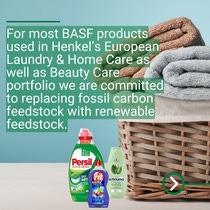 Basket with folded towels and household products such as laundry and cleaning detergents placed in front. Basket with folded towels and household products such as laundry and cleaning detergents placed in front.