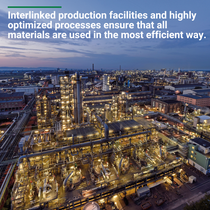 Aerial view of an integrated chemical production site with interconnected facilities and efficient processes. Aerial view of an integrated chemical production site with interconnected facilities and efficient processes.