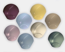 Focus shot of shells showing BASF colour palette of various automotiv paints Focus shot of shells showing BASF colour palette of various automotiv paints