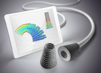 BASF expands the application range of its simulation tool Ultrasim®: as of now, the CAE tool also calculates component concepts based on elastomers, especially Elastollan®, BASF’s thermoplastic polyurethane (TPU). Among the special features of the simulation with Ultrasim® are options to simulate both the initial load and cyclic loads of a component. The figure shows a 3D printed prototype of strain relief sleeves designed for production by injection molding. Both, the injection molding process as well as the mechanical design of the part can be supported by simulation. BASF expands the application range of its simulation tool Ultrasim®: as of now, the CAE tool also calculates component concepts based on elastomers, especially Elastollan®, BASF’s thermoplastic polyurethane (TPU). Among the special features of the simulation with Ultrasim® are options to simulate both the initial load and cyclic loads of a component. The figure shows a 3D printed prototype of strain relief sleeves designed for production by injection molding. Both, the injection molding process as well as the mechanical design of the part can be supported by simulation.