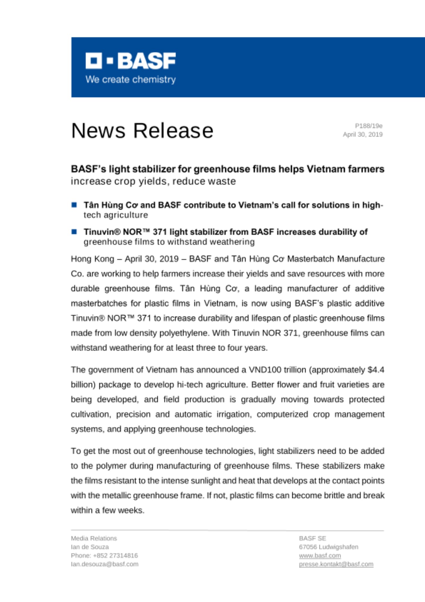 News Release News Release