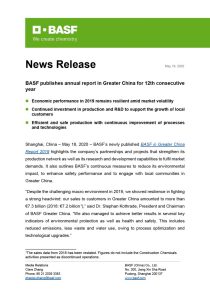 basf publishes annual report in greater china for 12th consecutive year complete the balance sheet and sales information